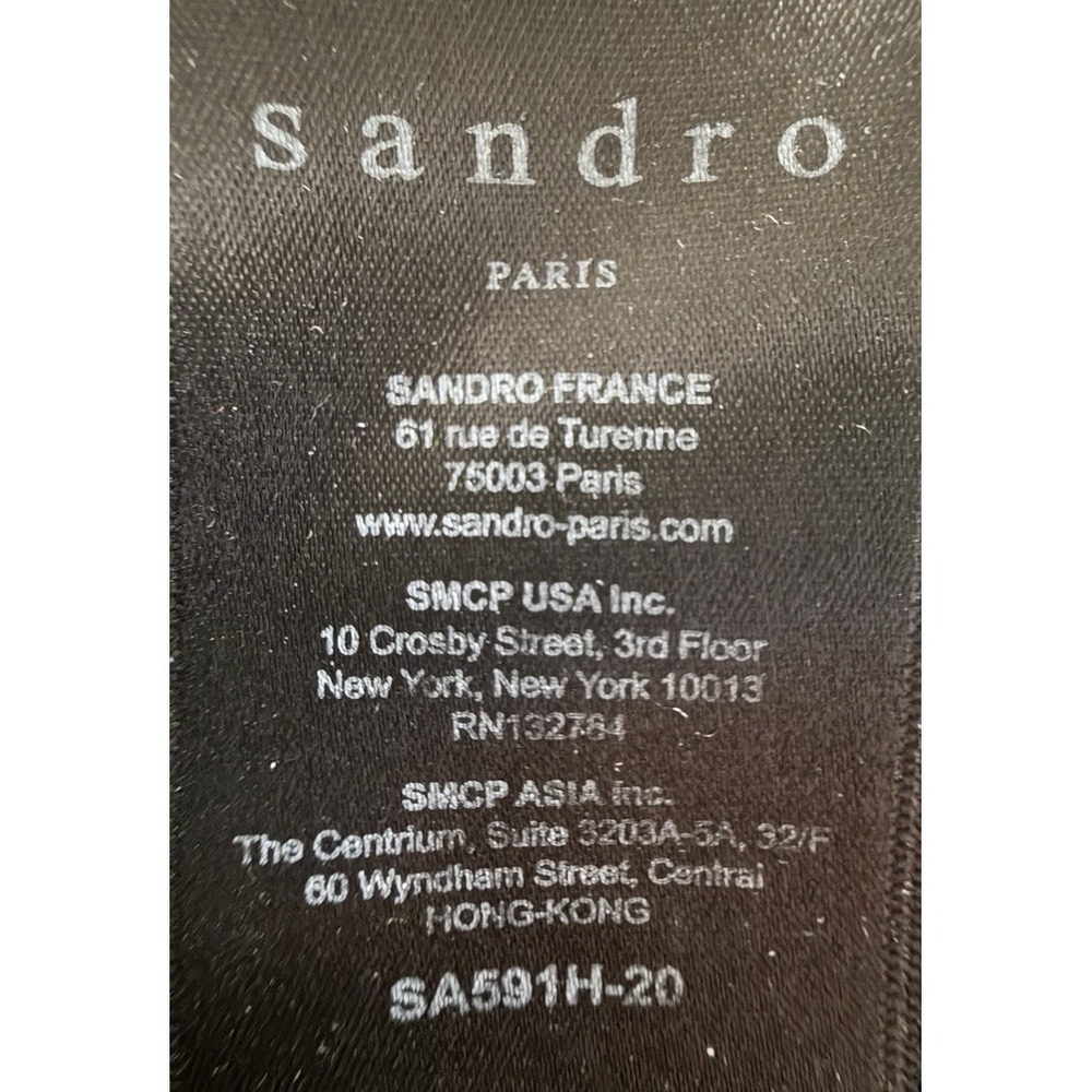 SANDRO Paris Amance Black Leather Luxury Handbag Old Money Minimalist Italy - Picture 14 of 16